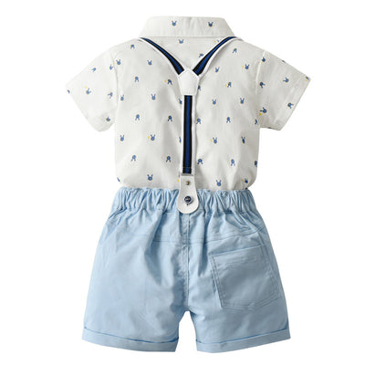 Pantalón Corto Caballero Británico con Tirantes - Conjunto Veraniego de 2 Piezas - Image 7
