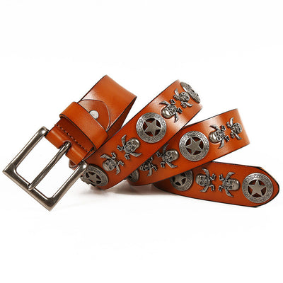 Cinturón de Cuero Unisex con Remaches - Estilo Versátil para Hombre y Mujer - Image 4