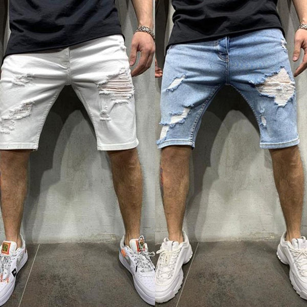 Pantalones Skinny Rotos para Hombre Cintura Media