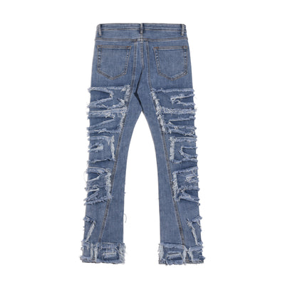 Jeans Azul Rotos con Parches y Detalles Desgarrados - Image 9
