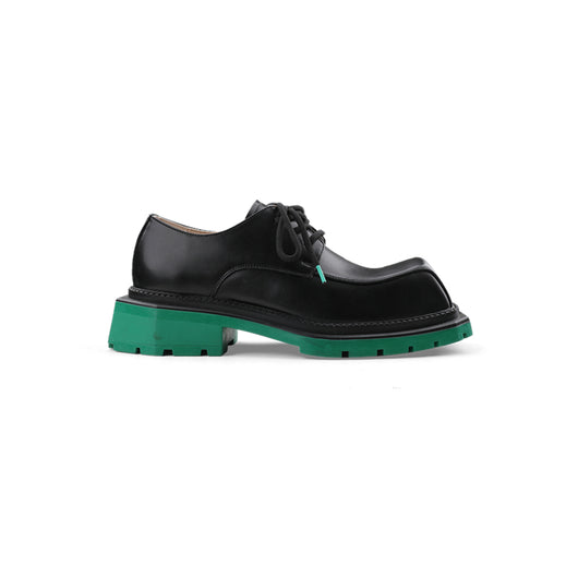 Zapatos de Cuero Mujer Cabeza Cuadrada Suela Gruesa Estilo Casual - Image 12
