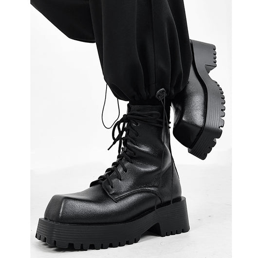 Botas Martin Cuadradas para Hombre con Suela Gruesa - Estilo Europeo Unisex - Image 11