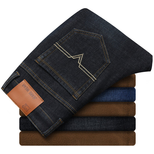 Jeans Casuales Elásticos de Forro Polar para Hombre - Image 13