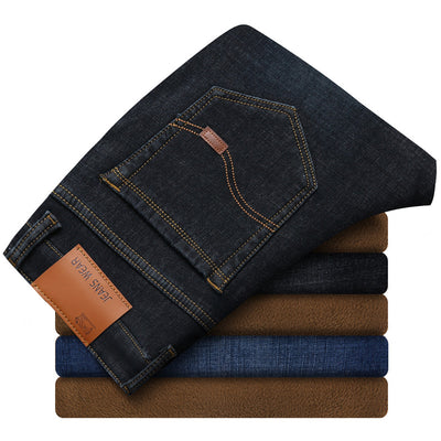 Jeans Casuales Elásticos de Forro Polar para Hombre - Image 17