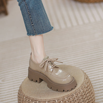 Zapatos de Cuero Estilo Británico con Cordones para Mujer - Image 10