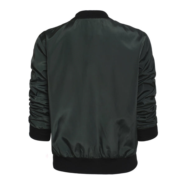 Chaqueta Casual con Cierre de Cremallera y Cuello Vertical