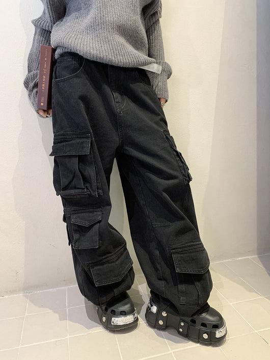 Pantalones Anchos Tipo Street Work con Costura en Bolsillos para Mujer - Image 9
