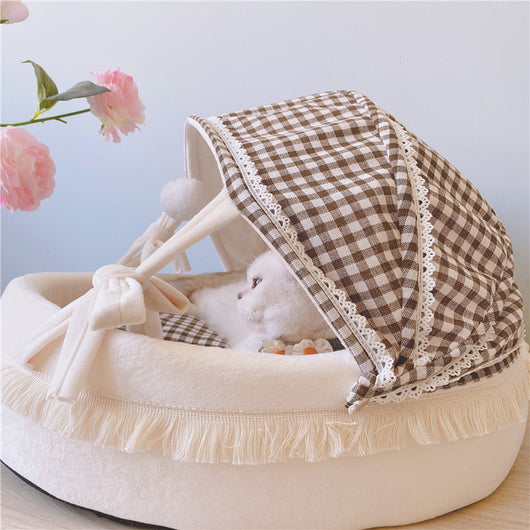 Cama Nido para Gatos Cuatro Estaciones con Diseño de Enrejado - Image 7