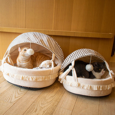 Cama Nido para Gatos Cuatro Estaciones con Diseño de Enrejado - Image 8