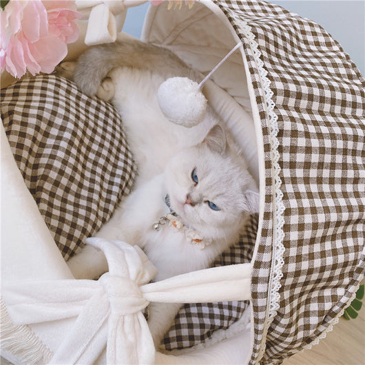 Cama Nido para Gatos Cuatro Estaciones con Diseño de Enrejado - Image 10