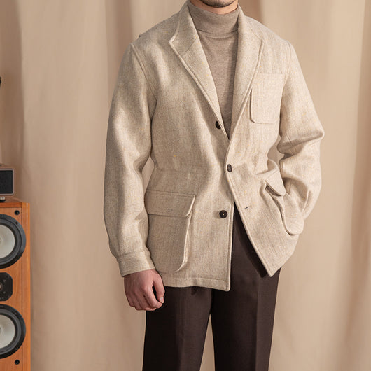Chaqueta Safari Tweed Retro con Solapa Británica Teda - Image 11