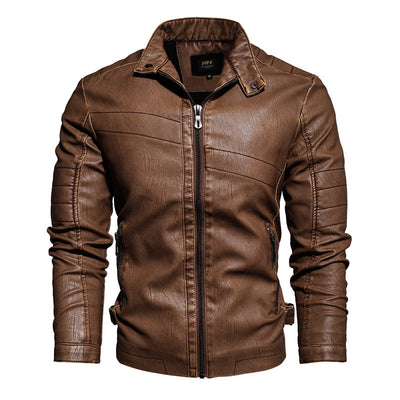 Chaqueta de Cuero PU a Rayas Gruesas