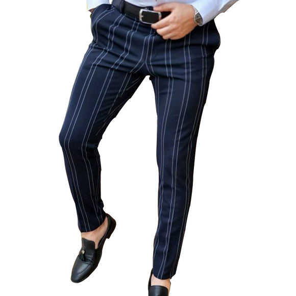 Pantalones Rectos a Rayas para Hombre