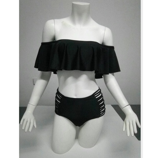 Bikini de Cintura Alta con Un Hombro y Abertura para Mujer - Image 4