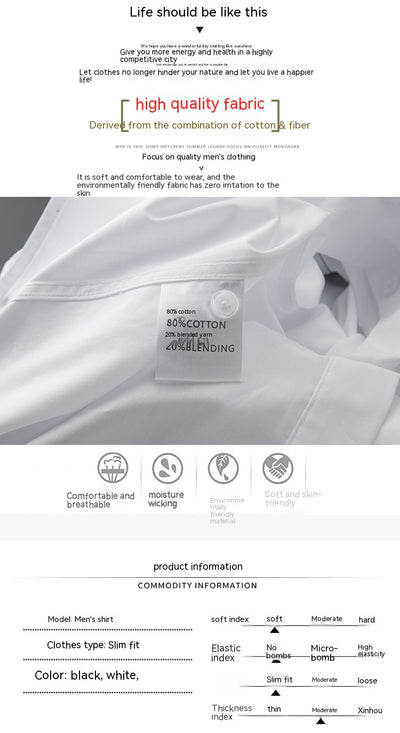 Camisa Casual de Negocios con Contraste de Hombros - Ajuste Slim Elegante para Hombre - Image 11