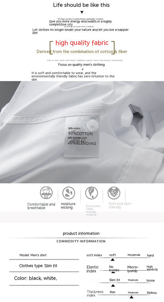 Camisa Casual de Negocios con Contraste de Hombros - Ajuste Slim Elegante para Hombre - Image 11