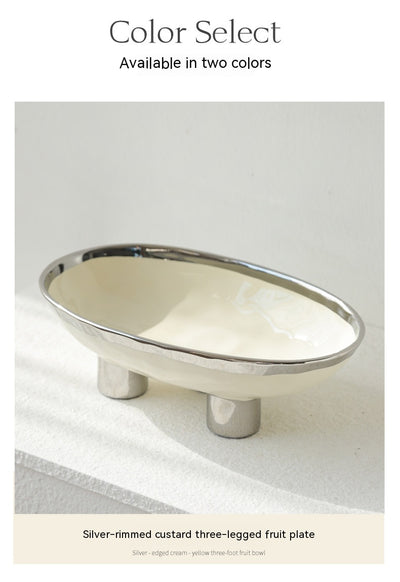 Plato de Frutas Minimalista de Cerámica Artesanal con Tres Patas - Image 37