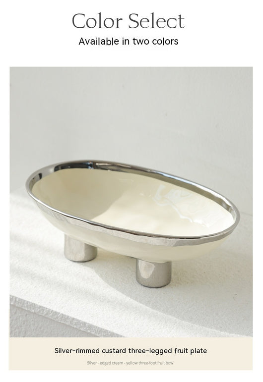 Plato de Frutas Minimalista de Cerámica Artesanal con Tres Patas - Image 37