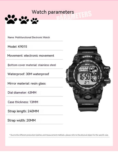Reloj Electrónico para Niñas Impermeable con Cierre de Botón - Casual y Moderno - Image 8