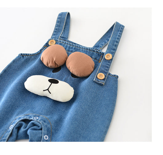 Overol Denim Infantil Estilo Vaquero con Diseño Perrito Cartoon - Image 11