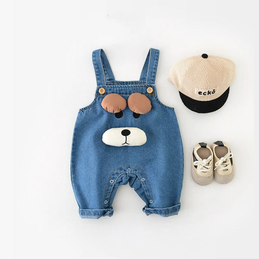 Overol Denim Infantil Estilo Vaquero con Diseño Perrito Cartoon - Image 15