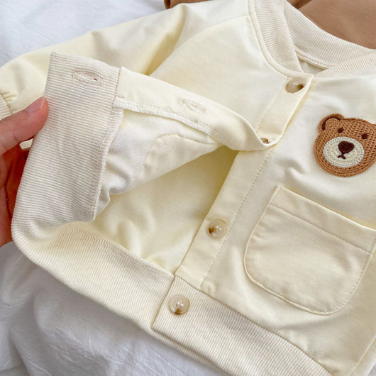 Abrigo Romper con Cuello Tipo Solapa - Diseño Osito para Bebé - Image 10