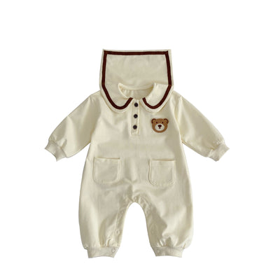 Abrigo Romper con Cuello Tipo Solapa - Diseño Osito para Bebé - Image 14