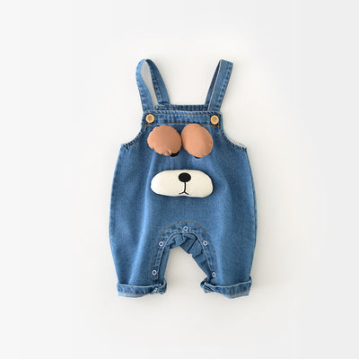 Overol Denim Infantil Estilo Vaquero con Diseño Perrito Cartoon - Image 21