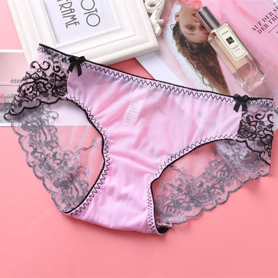 Braguitas Bajos con Encaje Bordado y Malla Sensual - Image 19