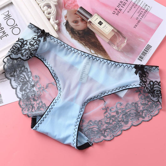 Braguitas Bajos con Encaje Bordado y Malla Sensual - Image 23
