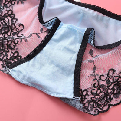 Braguitas Bajos con Encaje Bordado y Malla Sensual - Image 28