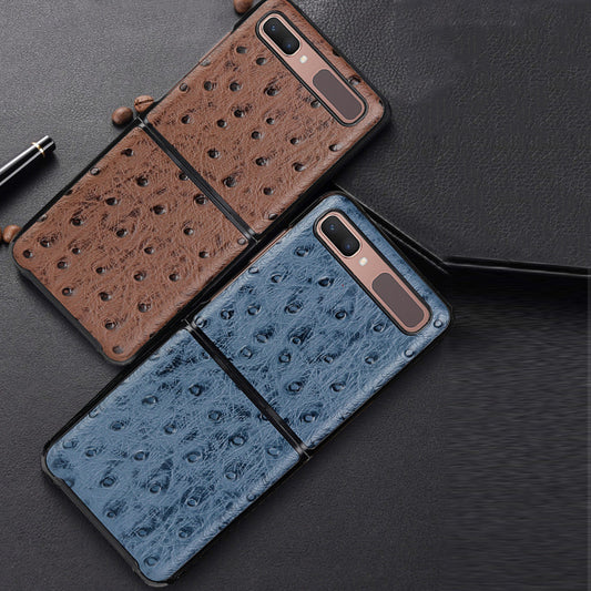 Funda Protectora de Cuero con Patrón Camel para Teléfono - Cierre Plegable