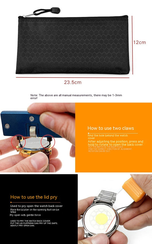 Kit Profesional 18 Piezas para Reparación de Relojes - Herramientas de Presión y Cambio de Batería - Image 11