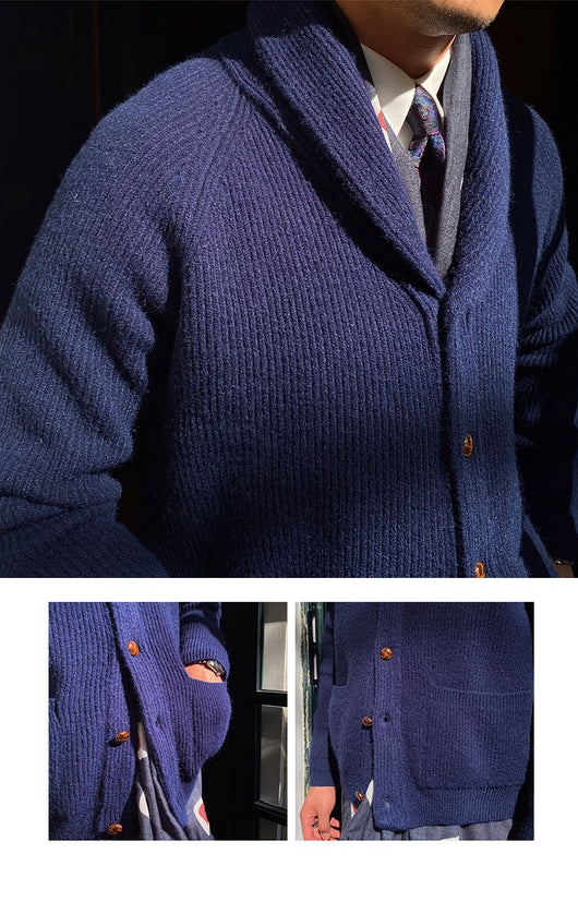 Cardigan Tejido Grueso Vintage para Hombre Estilo Retro - Image 18