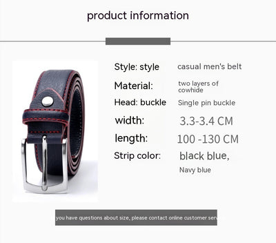 Cinturón de Cuero para Hombre con Hebilla de Pasador Estilo Casual - Image 17