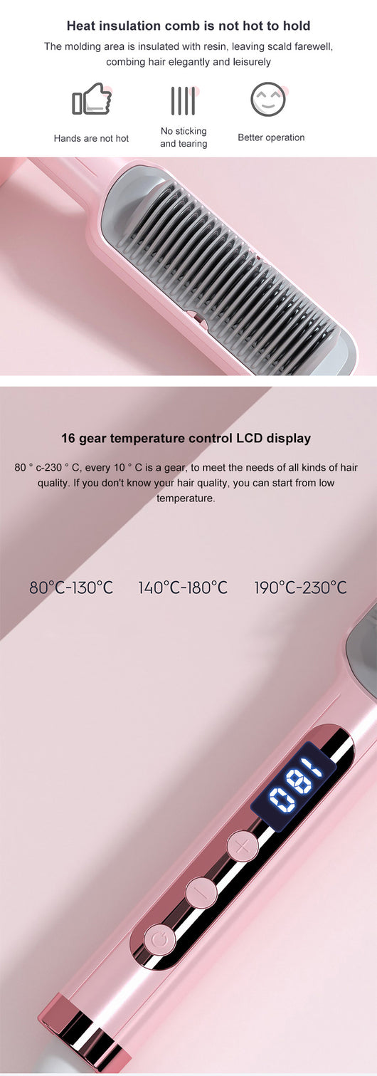 Cepillo Alisador Eléctrico Profesional con Cerámica y Control de Temperatura - Image 17