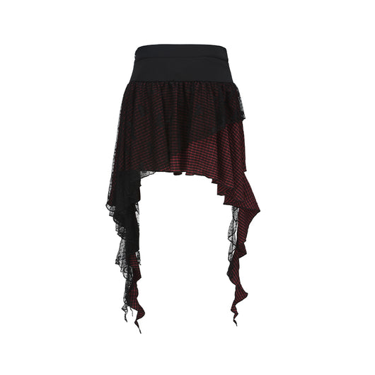 Falda a Cuadros con Detalles de Encaje Femenino - Image 11