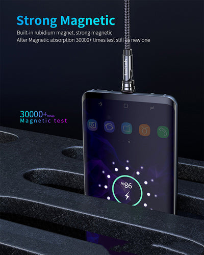 Cable Magnético 3 en 1 de 540° Rotativo - Carga Rápida Android, USB-C y Lightning - Image 47