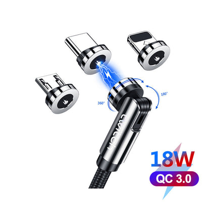 Cable Magnético 3 en 1 de 540° Rotativo - Carga Rápida Android, USB-C y Lightning - Image 52