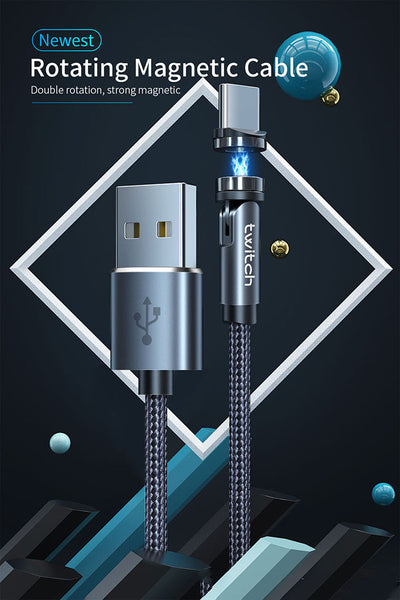 Cable Magnético 3 en 1 de 540° Rotativo - Carga Rápida Android, USB-C y Lightning - Image 53