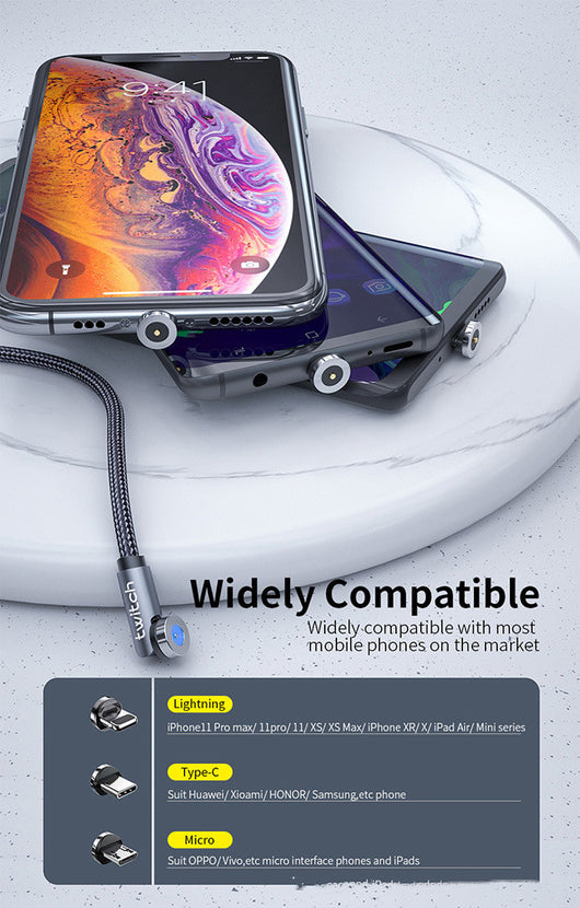 Cable Magnético 3 en 1 de 540° Rotativo - Carga Rápida Android, USB-C y Lightning - Image 54