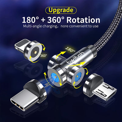 Cable Magnético 3 en 1 de 540° Rotativo - Carga Rápida Android, USB-C y Lightning - Image 56