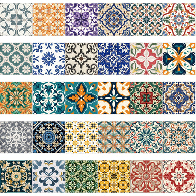 Set of 50 colorful mandala and retro graffiti stickers with intricate patterns for phone cases and luggage. - Image 11
