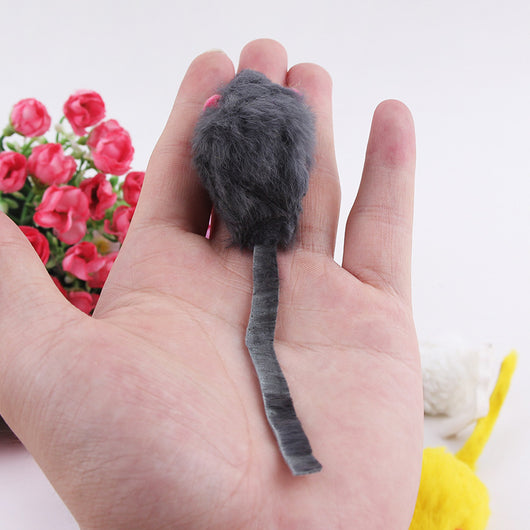 Six colorful plush mouse cat toys in orange, yellow, gray, white, green, and blue, with pink ears and noses. - Image 13
