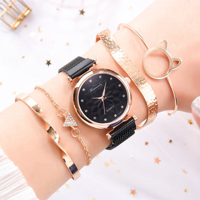 Pulsera Reloj con Cierre Magnético Floral y Malla Milanesa - Image 22