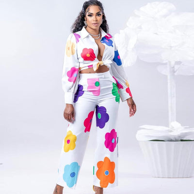 Conjunto de Dos Piezas Estampado para Mujer - Camisa y Pantalón - Image 18