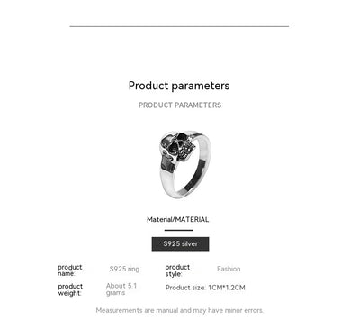 Anillo de Calavera Plateado Minimalista Unisex - Image 23