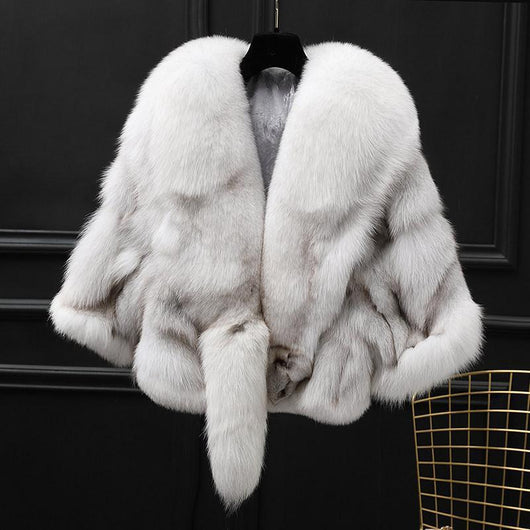 Abrigo de Piel de Zorro y Cuero para Otoño e Invierno - Image 19