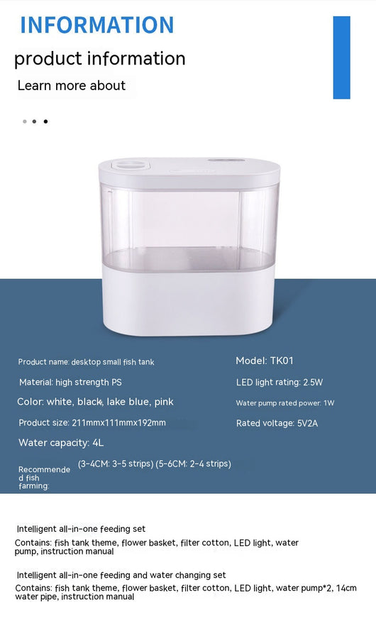 Acuario Ecológico de Escritorio con Recirculación Automática - Image 25