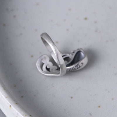Anillo de Dedo Índice con Diseño de Ondas de Agua y Carpa - Image 4